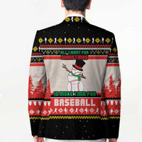 Is More Time for Baseball Design Blazer with Baseball Snowman All I Want for Christmas - Wonder Print Shop