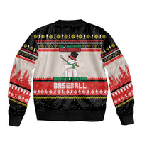 Is More Time for Baseball Design Bomber Jacket with Baseball Snowman All I Want for Christmas - Wonder Print Shop