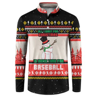 Is More Time for Baseball Design Button Sweatshirt with Baseball Snowman All I Want for Christmas - Wonder Print Shop