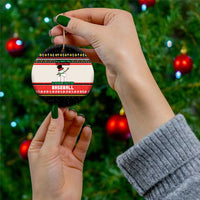 Is More Time for Baseball Design Ceramic Ornament with Baseball Snowman All I Want for Christmas - Wonder Print Shop