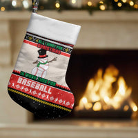 Is More Time for Baseball Design Christmas Stocking with Baseball Snowman All I Want for Christmas - Wonder Print Shop