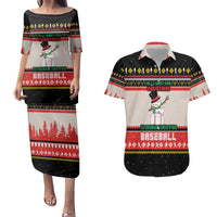 Is More Time for Baseball Design Couples Matching Puletasi and Hawaiian Shirt with Baseball Snowman All I Want for Christmas - Wonder Print Shop