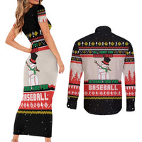 Is More Time for Baseball Design Couples Matching Short Sleeve Bodycon Dress and Long Sleeve Button Shirt with Baseball Snowman All I Want for Christmas - Wonder Print Shop