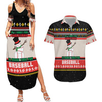 Is More Time for Baseball Design Couples Matching Summer Maxi Dress and Hawaiian Shirt with Baseball Snowman All I Want for Christmas - Wonder Print Shop