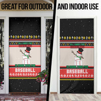 Is More Time for Baseball Design Door Cover with Baseball Snowman All I Want for Christmas - Wonder Print Shop