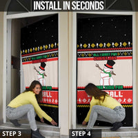 Is More Time for Baseball Design Door Cover with Baseball Snowman All I Want for Christmas - Wonder Print Shop