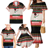 Is More Time for Baseball Design Family Matching Mermaid Dress and Hawaiian Shirt with Baseball Snowman All I Want for Christmas - Wonder Print Shop