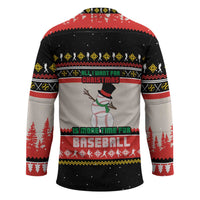 Is More Time for Baseball Design Hockey Jersey with Baseball Snowman All I Want for Christmas - Wonder Print Shop