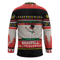 Is More Time for Baseball Design Hockey Jersey with Baseball Snowman All I Want for Christmas - Wonder Print Shop