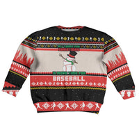 Is More Time for Baseball Design Kid Ugly Christmas Sweater with Baseball Snowman All I Want for Christmas - Wonder Print Shop