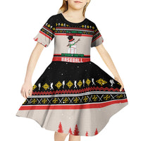 Is More Time for Baseball Design Kid Short Sleeve Dress with Baseball Snowman All I Want for Christmas - Wonder Print Shop