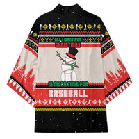 Is More Time for Baseball Design Kimono with Baseball Snowman All I Want for Christmas - Wonder Print Shop