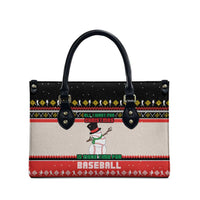Is More Time for Baseball Design Leather Bag with Baseball Snowman All I Want for Christmas - Wonder Print Shop