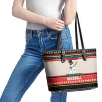 Is More Time for Baseball Design Leather Tote Bag with Baseball Snowman All I Want for Christmas - Wonder Print Shop