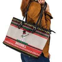 Is More Time for Baseball Design Leather Tote Bag with Baseball Snowman All I Want for Christmas - Wonder Print Shop
