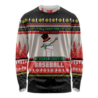 Is More Time for Baseball Design Long Sleeve Shirt with Baseball Snowman All I Want for Christmas - Wonder Print Shop