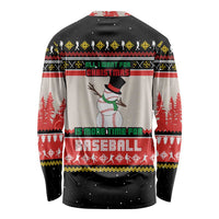 Is More Time for Baseball Design Long Sleeve Shirt with Baseball Snowman All I Want for Christmas - Wonder Print Shop