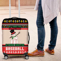 Is More Time for Baseball Design Luggage Cover with Baseball Snowman All I Want for Christmas - Wonder Print Shop