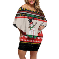 Is More Time for Baseball Design Off Shoulder Short Dress with Baseball Snowman All I Want for Christmas - Wonder Print Shop