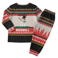 Is More Time for Baseball Design Christmas Pajama Set with Baseball Snowman All I Want for Christmas - Wonder Print Shop