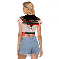 Is More Time for Baseball Design Raglan Cropped T Shirt with Baseball Snowman All I Want for Christmas - Wonder Print Shop