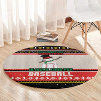 Is More Time for Baseball Design Round Carpet with Baseball Snowman All I Want for Christmas - Wonder Print Shop