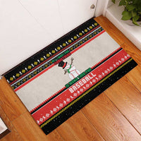 Is More Time for Baseball Design Rubber Doormat with Baseball Snowman All I Want for Christmas - Wonder Print Shop