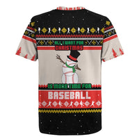 Is More Time for Baseball Design Rugby Jersey with Baseball Snowman All I Want for Christmas - Wonder Print Shop