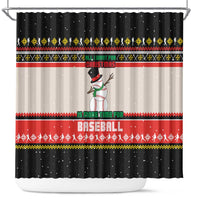 Is More Time for Baseball Design Shower Curtain with Baseball Snowman All I Want for Christmas - Wonder Print Shop