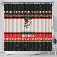 Is More Time for Baseball Design Shower Curtain with Baseball Snowman All I Want for Christmas - Wonder Print Shop