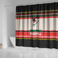 Is More Time for Baseball Design Shower Curtain with Baseball Snowman All I Want for Christmas - Wonder Print Shop