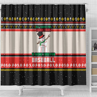 Is More Time for Baseball Design Shower Curtain with Baseball Snowman All I Want for Christmas - Wonder Print Shop