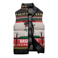 Is More Time for Baseball Design Sleeveless Puffer Jacket with Baseball Snowman All I Want for Christmas - Wonder Print Shop