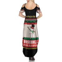 Is More Time for Baseball Design Summer Maxi Dress with Baseball Snowman All I Want for Christmas - Wonder Print Shop