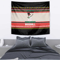 Is More Time for Baseball Design Tapestry with Baseball Snowman All I Want for Christmas - Wonder Print Shop