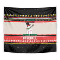 Is More Time for Baseball Design Tapestry with Baseball Snowman All I Want for Christmas - Wonder Print Shop