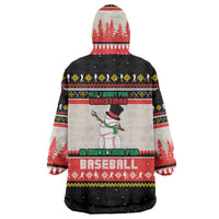 Is More Time for Baseball Design Wearable Blanket Hoodie with Baseball Snowman All I Want for Christmas - Wonder Print Shop