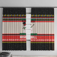 Is More Time for Baseball Design Window Curtain with Baseball Snowman All I Want for Christmas - Wonder Print Shop