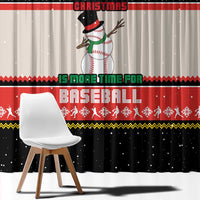 Is More Time for Baseball Design Window Curtain with Baseball Snowman All I Want for Christmas - Wonder Print Shop