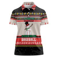 Is More Time for Baseball Design Women Polo Shirt with Baseball Snowman All I Want for Christmas - Wonder Print Shop