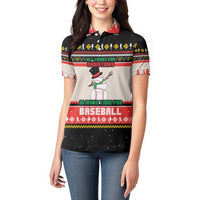 Is More Time for Baseball Design Women Polo Shirt with Baseball Snowman All I Want for Christmas - Wonder Print Shop