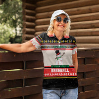 Is More Time for Baseball Design Women Polo Shirt with Baseball Snowman All I Want for Christmas - Wonder Print Shop