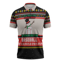 Is More Time for Baseball Design Zipper Polo Shirt with Baseball Snowman All I Want for Christmas - Wonder Print Shop