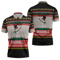 Is More Time for Baseball Design Zipper Polo Shirt with Baseball Snowman All I Want for Christmas - Wonder Print Shop