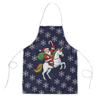 Horse And Santa Claus Christmas Christmas Apron Xmas Holiday Patterns - Wonder Print Shop