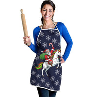 Horse And Santa Claus Christmas Christmas Apron Xmas Holiday Patterns - Wonder Print Shop