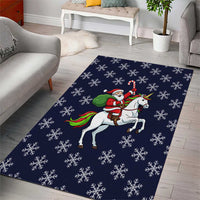 Horse And Santa Claus Christmas Christmas Area Rug Xmas Holiday Patterns - Wonder Print Shop
