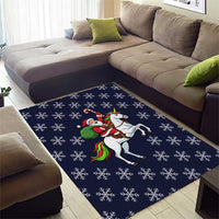 Horse And Santa Claus Christmas Christmas Area Rug Xmas Holiday Patterns - Wonder Print Shop