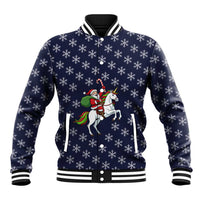 Horse And Santa Claus Christmas Christmas Baseball Jacket Xmas Holiday Patterns - Wonder Print Shop