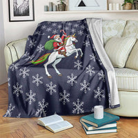 Horse And Santa Claus Christmas Christmas Blanket Xmas Holiday Patterns - Wonder Print Shop